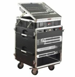 Gator 10U Top, 12U Side Pop-Up Console Rack Case W/ Casters