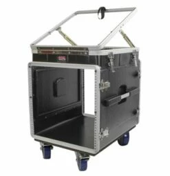 Gator 12U Top, 10U Side Pop-Up Console Rack Case W/ Casters -travel storage Shop gator grc 12x10 pu open left