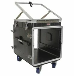 Gator 12U Top, 10U Side Pop-Up Console Rack Case W/ Casters -travel storage Shop gator grc 12x10 pu open right