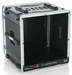 Gator 19 In. Deep 10U Molded Powered Rolling Rack Case -travel storage Shop gator grr 10pl us open right