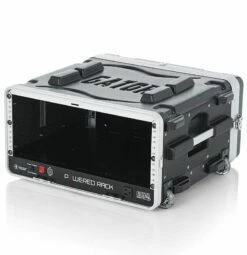 Gator 19 In. Deep 4U Molded Powered Rolling Rack Case -travel storage Shop gator grr 4pl us open left