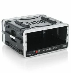 Gator 19 In. Deep 4U Molded Powered Rolling Rack Case -travel storage Shop gator grr 4pl us open right