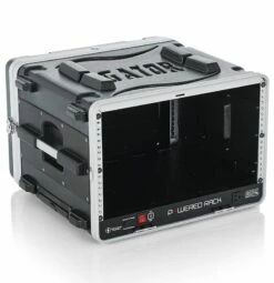 Gator 19 In. Deep 6U Molded Powered Rolling Rack Case -travel storage Shop gator grr 6pl us open right