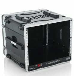 Gator 19 In. Deep 8U Molded Powered Rolling Rack Case -travel storage Shop gator grr 8pl us open right