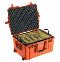 Pelican 1607 Air Wheeled Case With Padded Dividers -travel storage Shop pelican 1607air dividers mesh orange