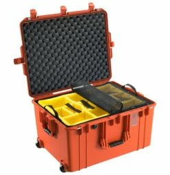 Pelican 1637 Air Wheeled Case With Padded Dividers -travel storage Shop pelican 1637air dividers mesh orange