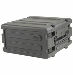 SKB 20 In. 4U Roto Shockmount Rolling Rack -travel storage Shop skb 3skb r04u20w closed left