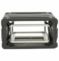 SKB 20 In. 4U Roto Shockmount Rolling Rack -travel storage Shop skb 3skb r04u20w open front