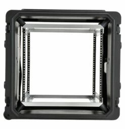 SKB 20 In. 10U Roto Shockmount Rolling Rack -travel storage Shop skb 3skb r10u20w open front