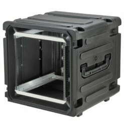 SKB 20 In. 12U Roto Shockmount Rolling Rack -travel storage Shop skb 3skb r12u20w open left