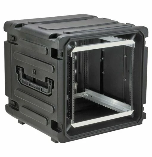 SKB 20 In. 12U Roto Shockmount Rolling Rack -travel storage Shop skb 3skb r12u20w open right