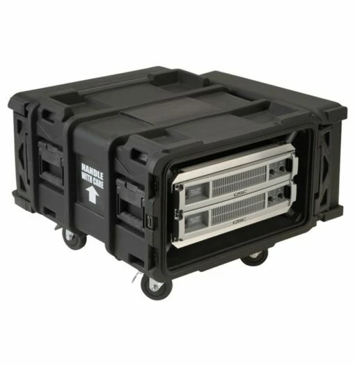 SKB 24 In. Deep 4U Roto Shock Rack -travel storage Shop skb 3skb r904u24 open right