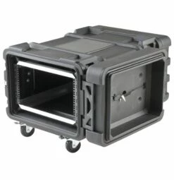 SKB 28 In. Deep 6U Roto Shock Rack -travel storage Shop skb 3skb r906u28 open left
