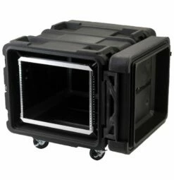 SKB 24 In. Deep 8U Roto Shock Rack 8 SKB 24 In. Deep 8U Roto Shock Rack -travel storage Shop skb 3skb r908u24 open left