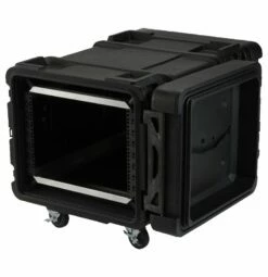SKB 28 In. Deep 8U Roto Shock Rack -travel storage Shop skb 3skb r908u28 open left