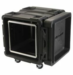 SKB 24 In. Deep 10U Roto Shock Rack -travel storage Shop skb 3skb r910u24 open left